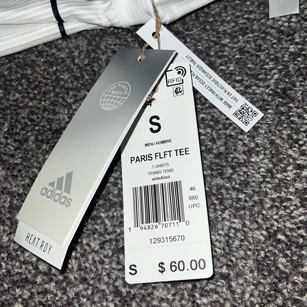 RARE ADIDAS MEN'S PARIS HEAT.RDY TENNIS FREELIFT TEE WHITE SHIRT HA2554 Size S - Picture 5 of 5